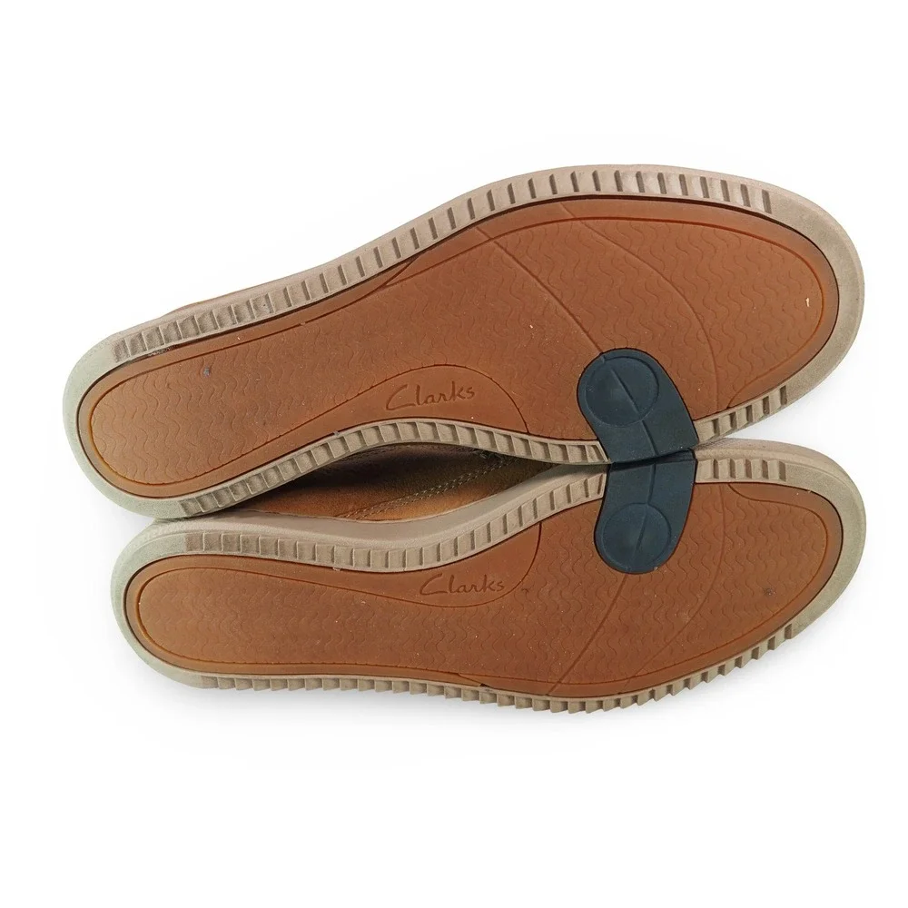 Clarks Gerald Step Slip-on Sneakers Mens 10M‎ Brown Leather 63517